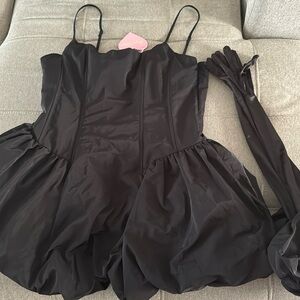 Sugar Thrillz bubble skirt corset dress with gloves